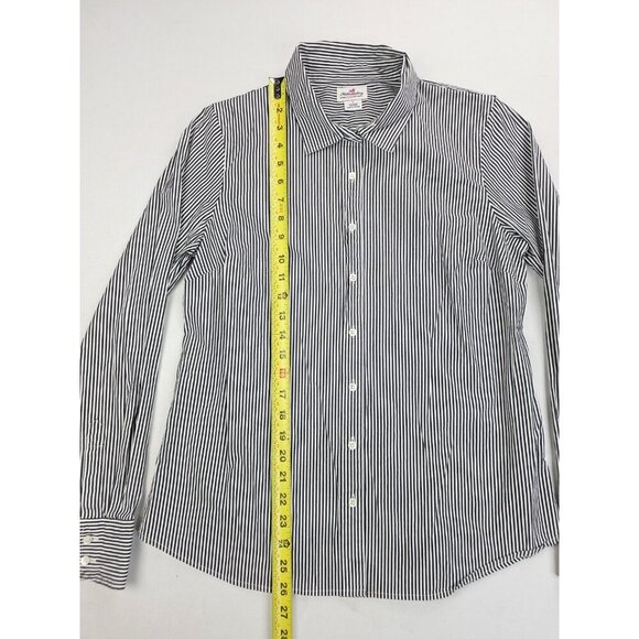 J. Crew Haberdashery Size Large Womens Black White Strip Long Sleeve Shirt - Picture 8 of 9